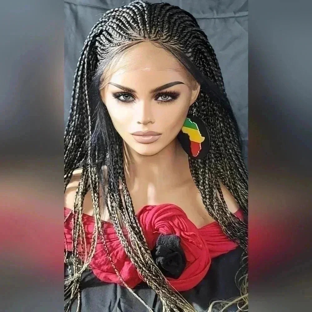 .Beautiful Braided lace wig, short wig ombre wigs, afro wig, 100% handmade NWT - Picture 10 of 16